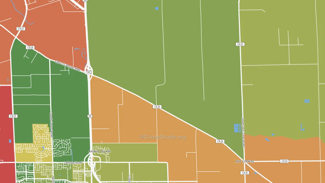 Summer Home, CA Map of Drug-Related Crime Rates