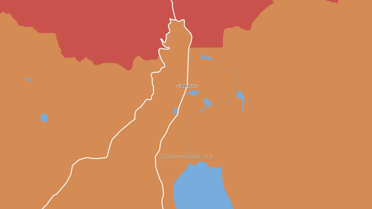 Summer Lake, OR Map of Drug-Related Crime Rates