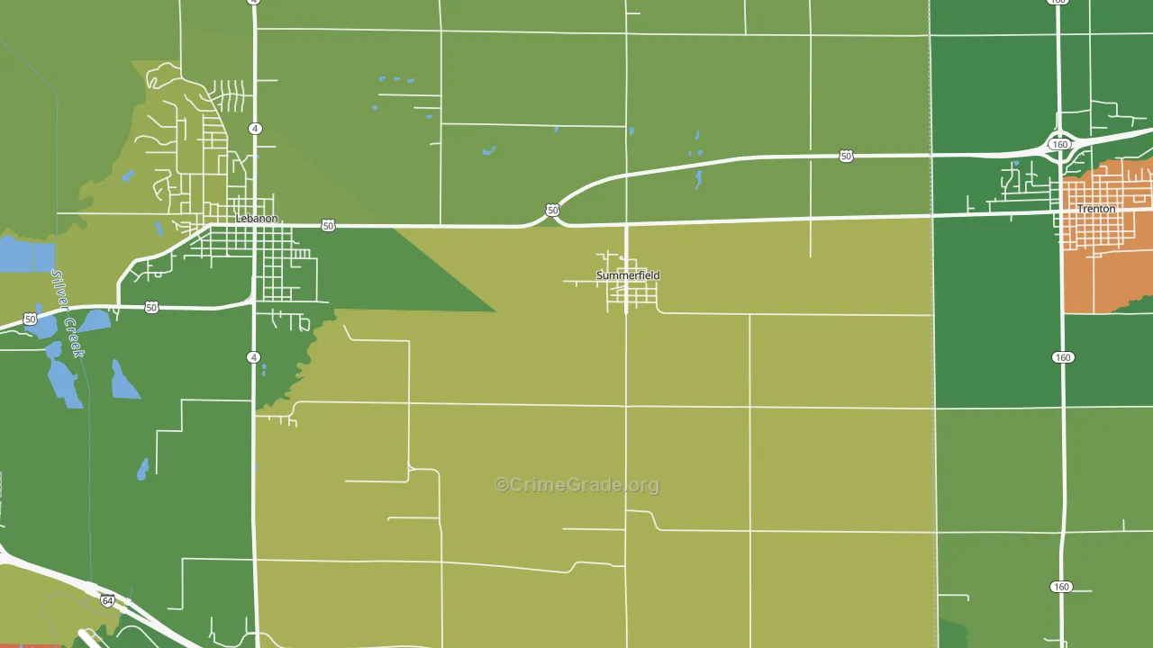Summerfield, IL Map of Drug-Related Crime Rates