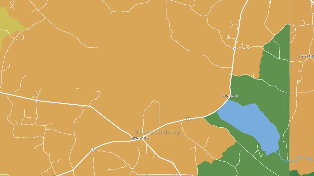Summerfield, LA Map of Drug-Related Crime Rates