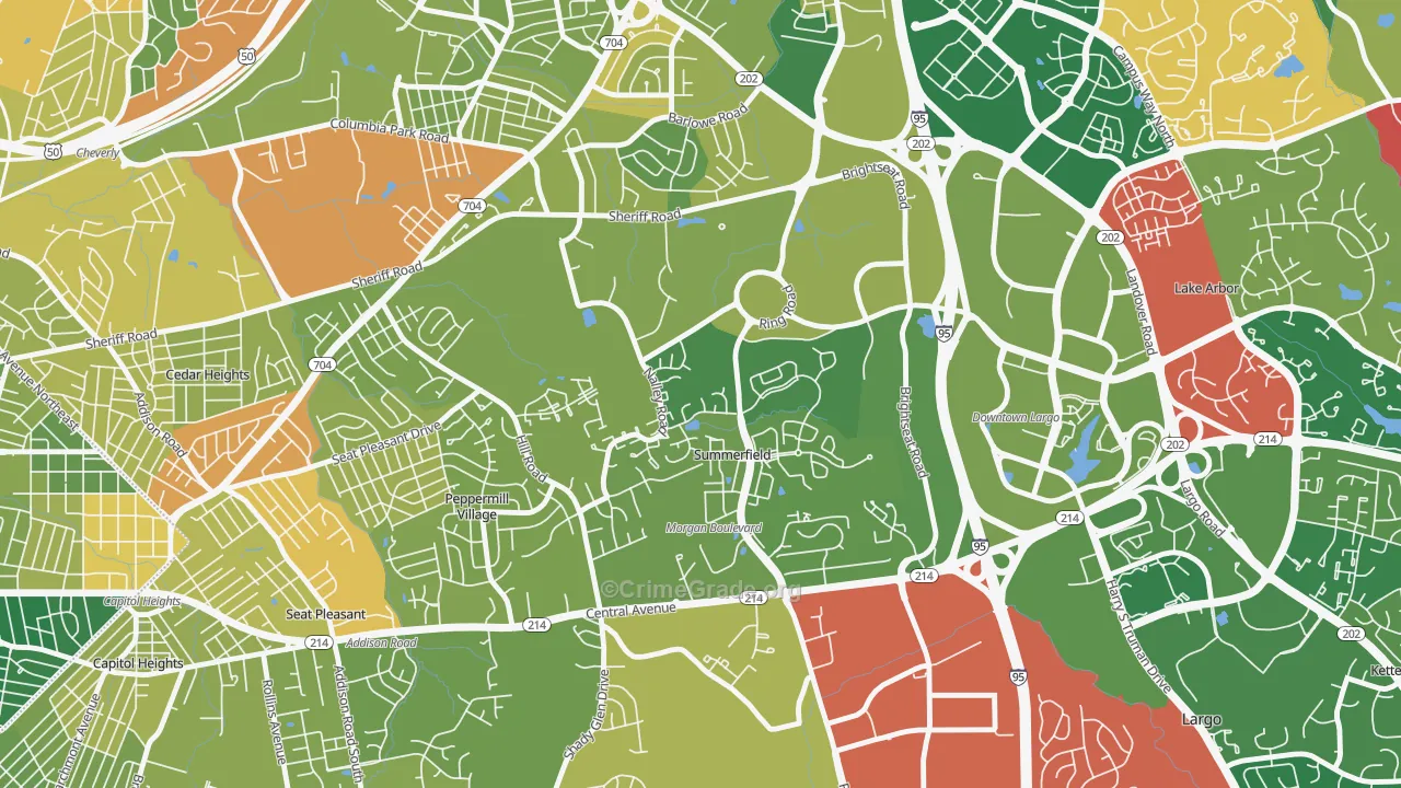 Summerfield, MD Map of Drug-Related Crime Rates