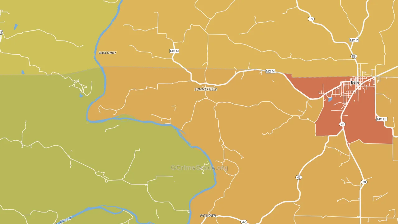 Summerfield, MO Map of Drug-Related Crime Rates