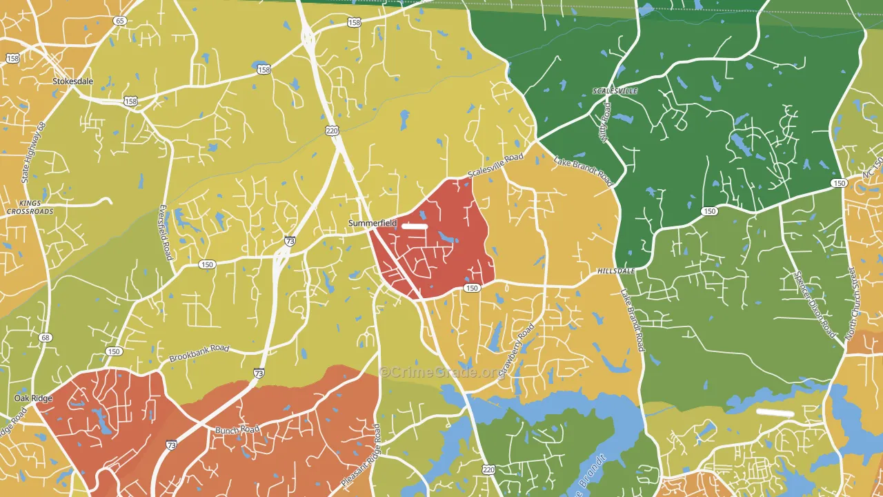 Summerfield, NC Map of Drug-Related Crime Rates