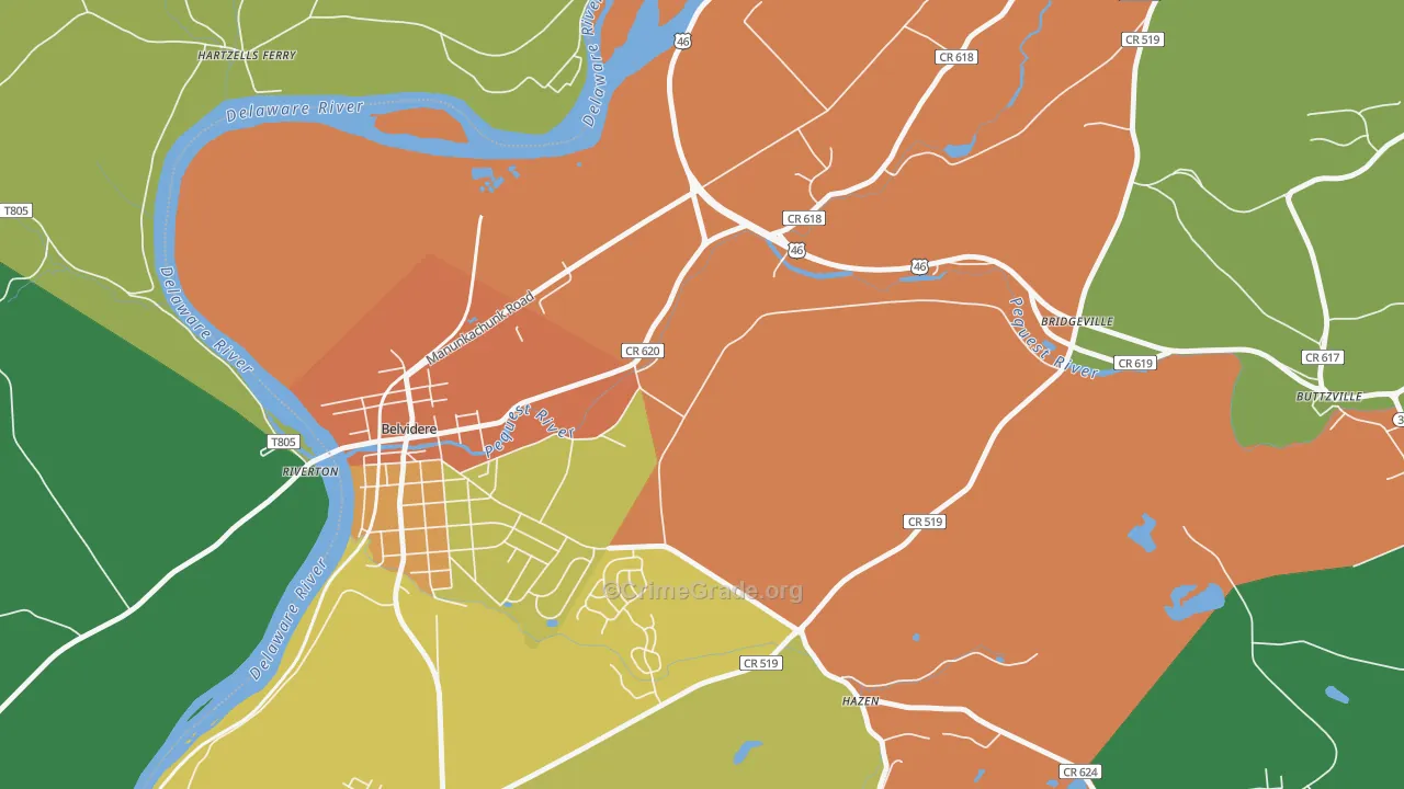 Summerfield, NJ Map of Drug-Related Crime Rates