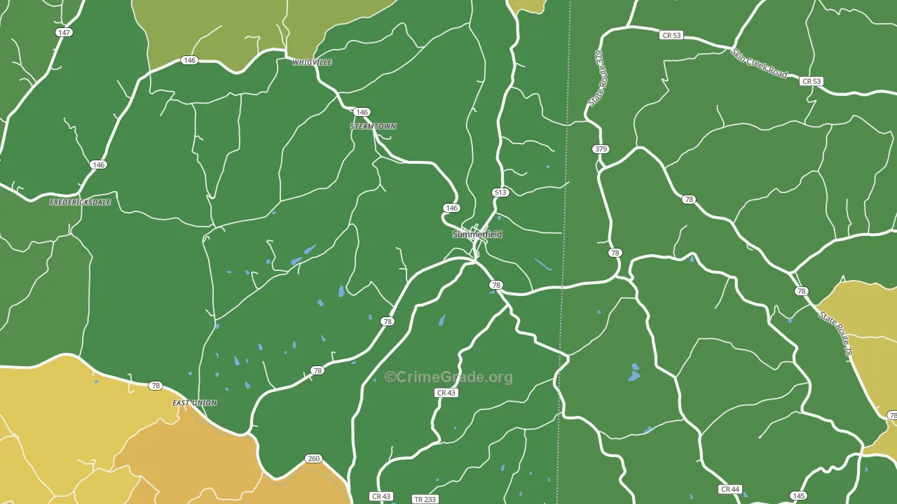 Summerfield, OH Map of Drug-Related Crime Rates