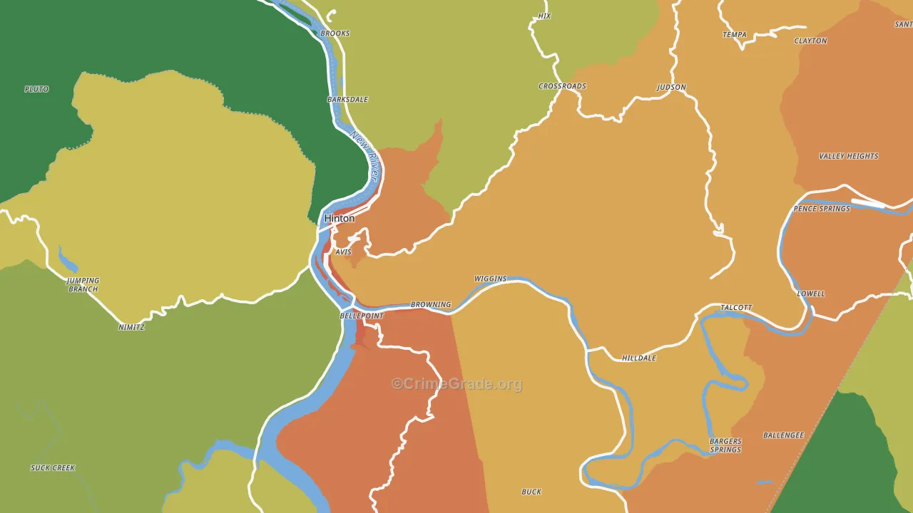 Summers County, WV Map of Drug-Related Crime Rates