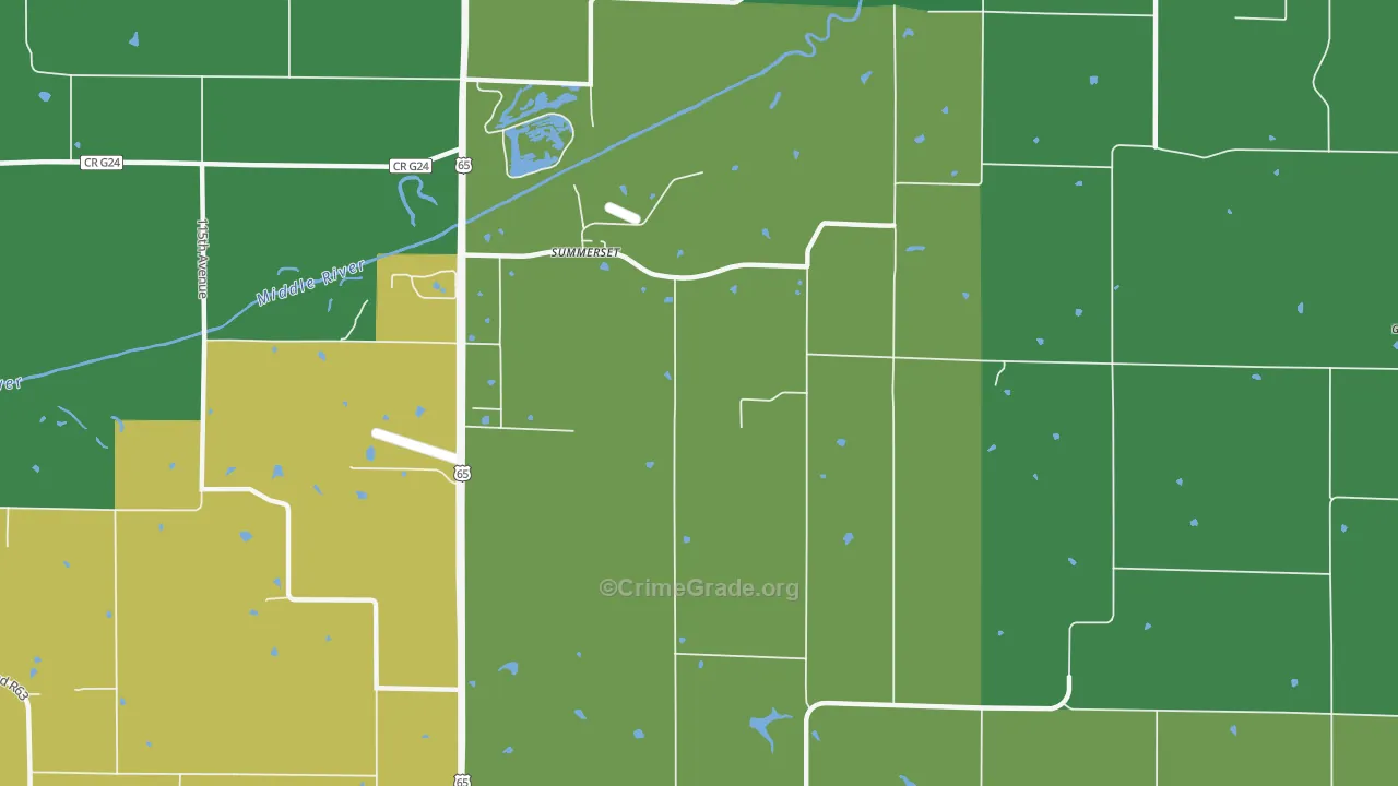 Summerset, IA Map of Drug-Related Crime Rates