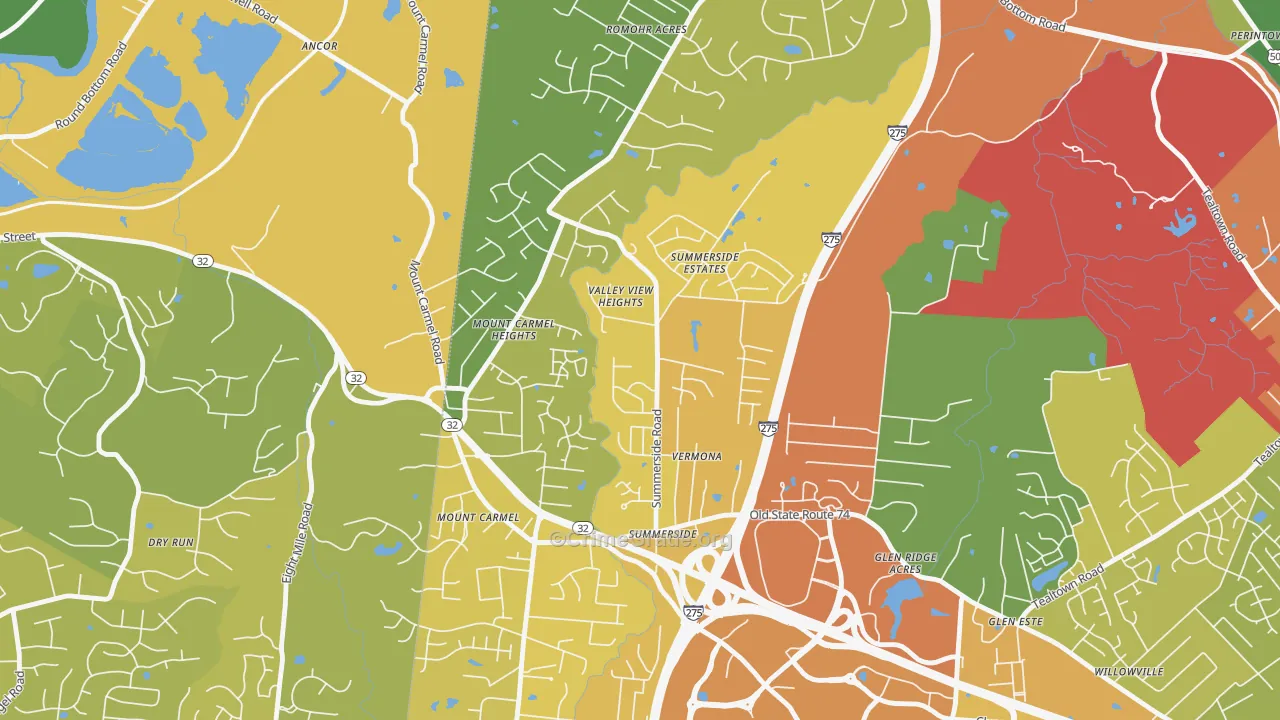 Summerside, Cincinnati, OH Map of Drug-Related Crime Rates