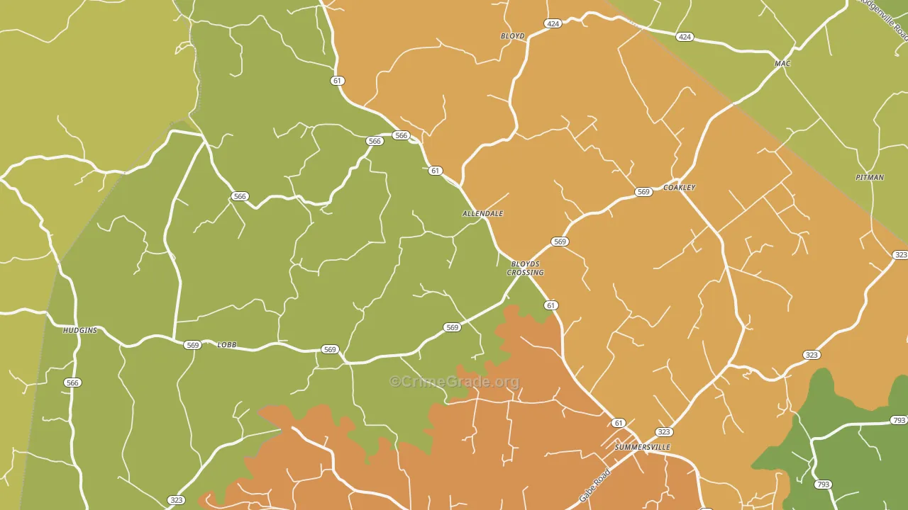 Summersville, KY Map of Drug-Related Crime Rates