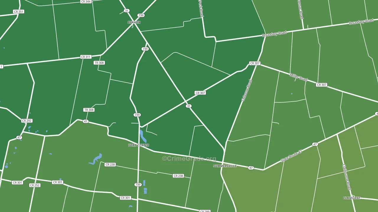Summersville, OH Map of Drug-Related Crime Rates