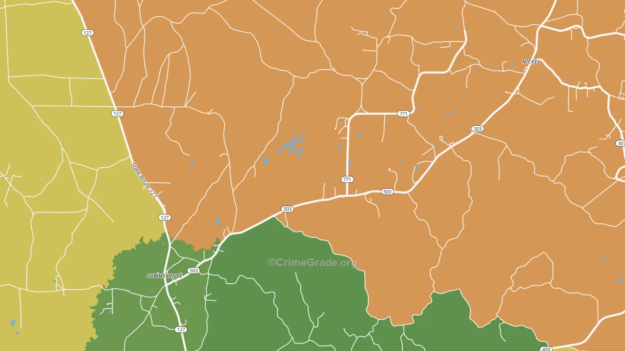 Summerville, LA Map of Drug-Related Crime Rates