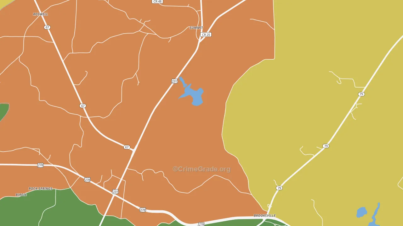Summit, AL Map of Drug-Related Crime Rates