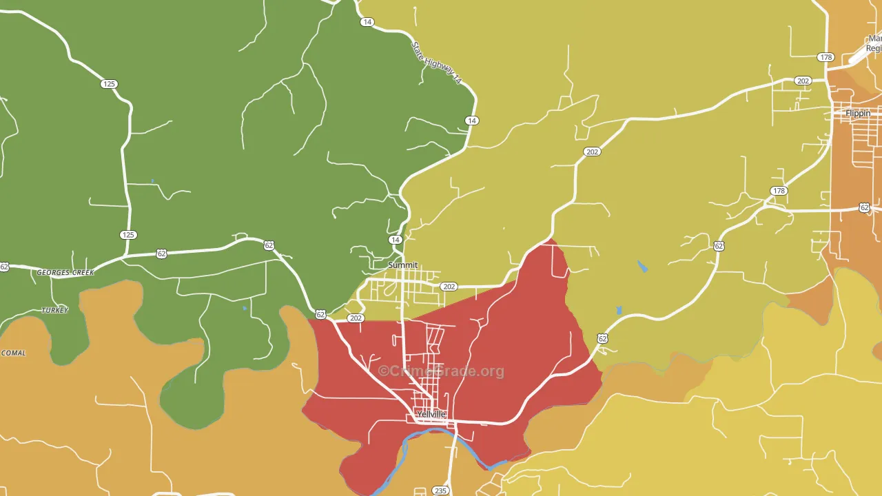 Summit, AR Map of Drug-Related Crime Rates