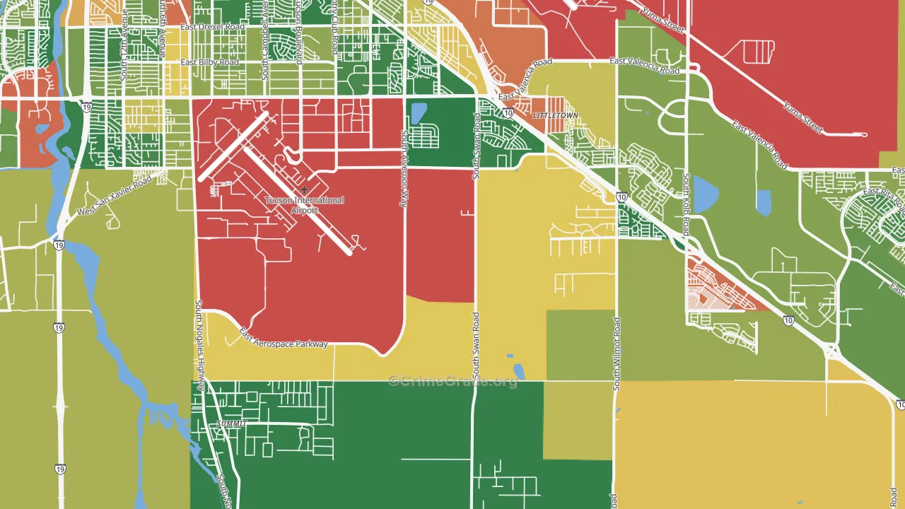 Summit, AZ Map of Drug-Related Crime Rates