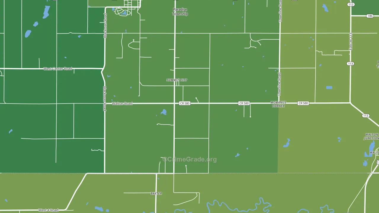 Summit City, MI Map of Drug-Related Crime Rates