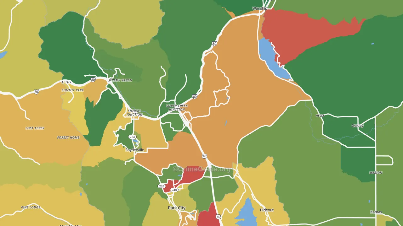 Summit County, UT Map of Drug-Related Crime Rates