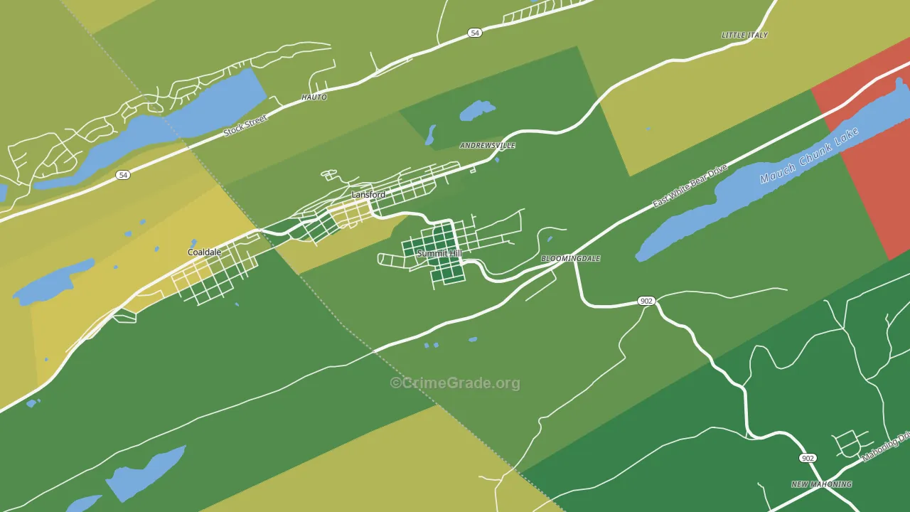 Summit Hill, PA Map of Drug-Related Crime Rates