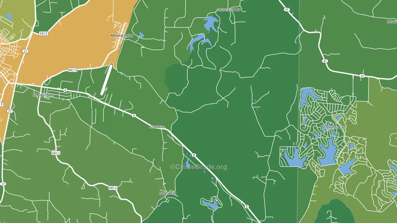 Summit, MO Map of Drug-Related Crime Rates