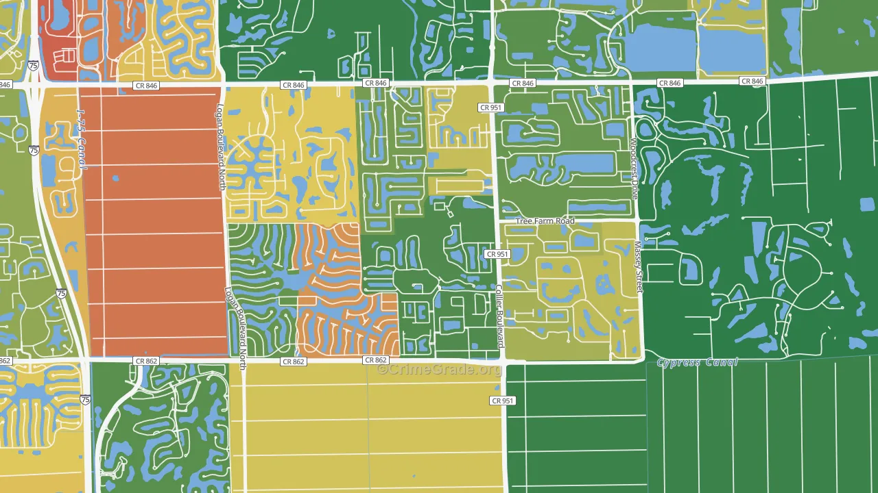 Summit Place in Naples, Naples, FL Map of Drug-Related Crime Rates