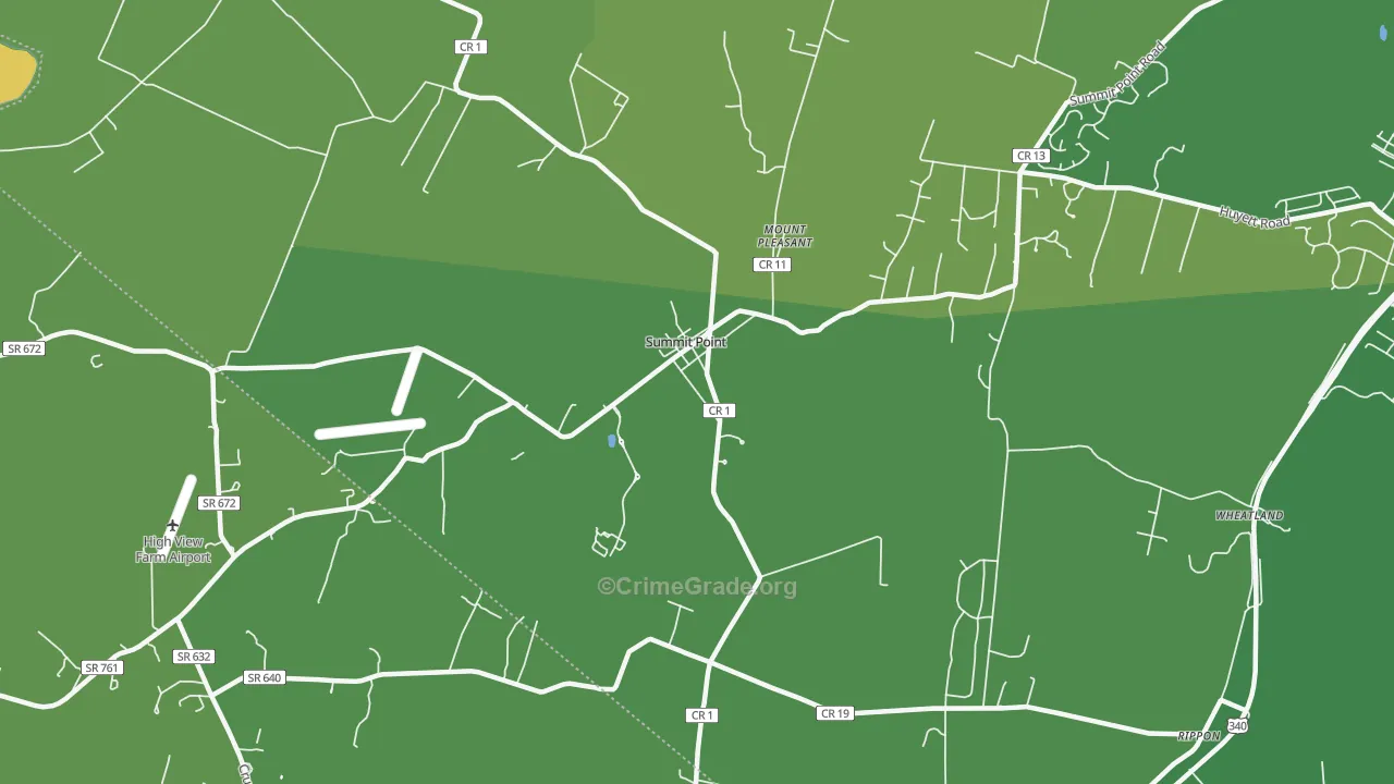 Summit Point, WV Map of Drug-Related Crime Rates