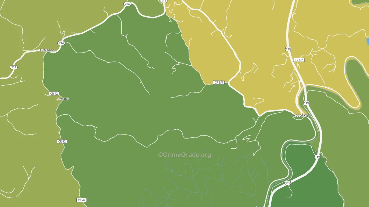 Summit, WV Map of Drug-Related Crime Rates
