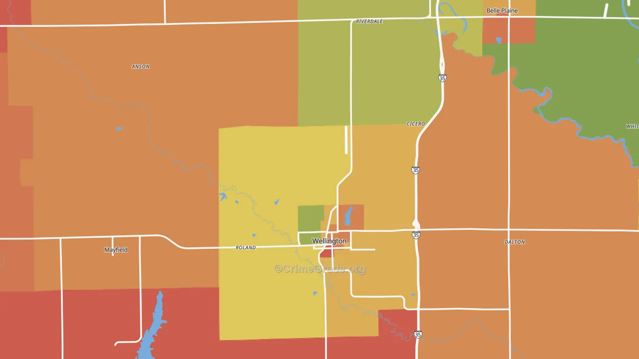 Sumner County, KS Map of Drug-Related Crime Rates