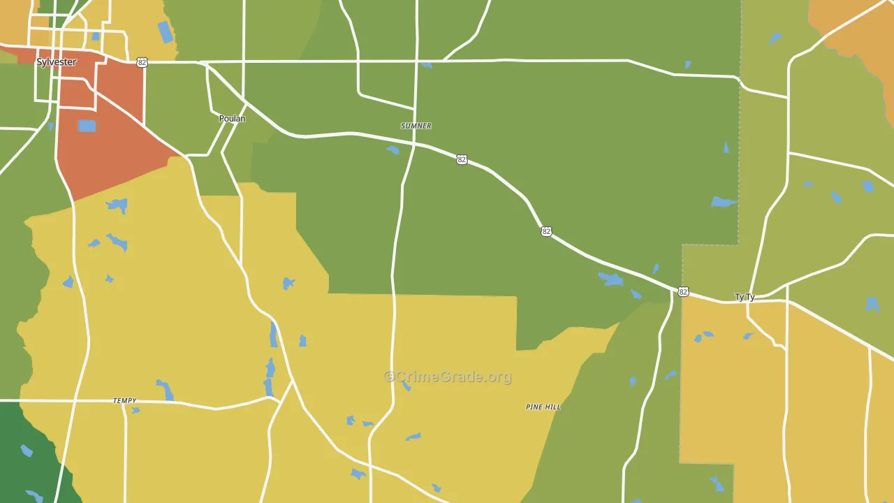Sumner, GA Map of Drug-Related Crime Rates