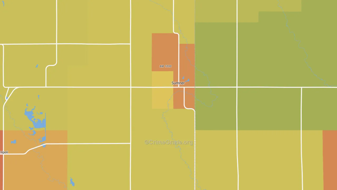Sumner, IA Map of Drug-Related Crime Rates