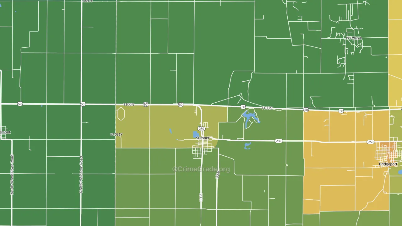 Sumner, IL Map of Drug-Related Crime Rates