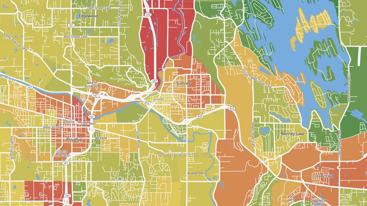 Sumner, WA Map of Drug-Related Crime Rates