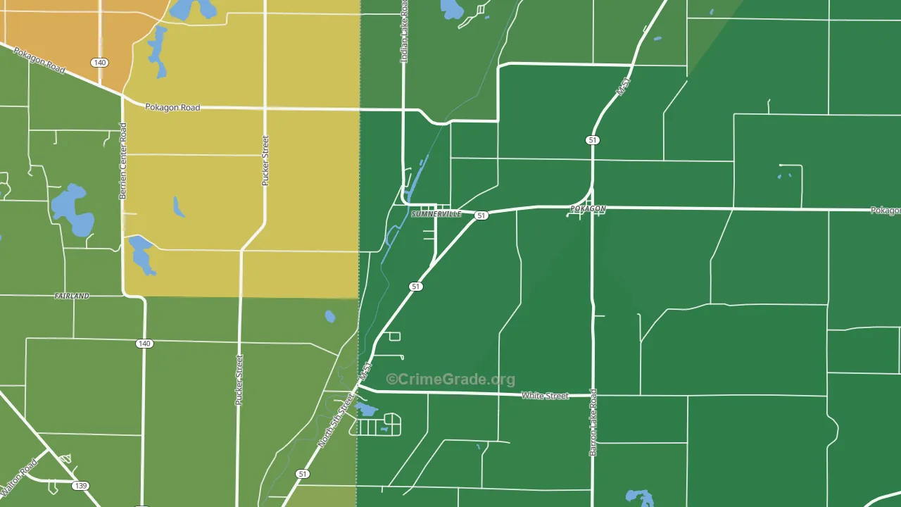 Sumnerville, MI Map of Drug-Related Crime Rates