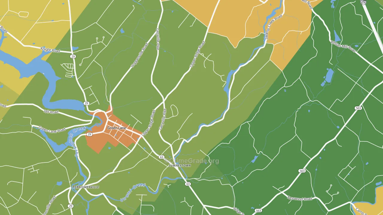 Sumneytown, PA Map of Drug-Related Crime Rates
