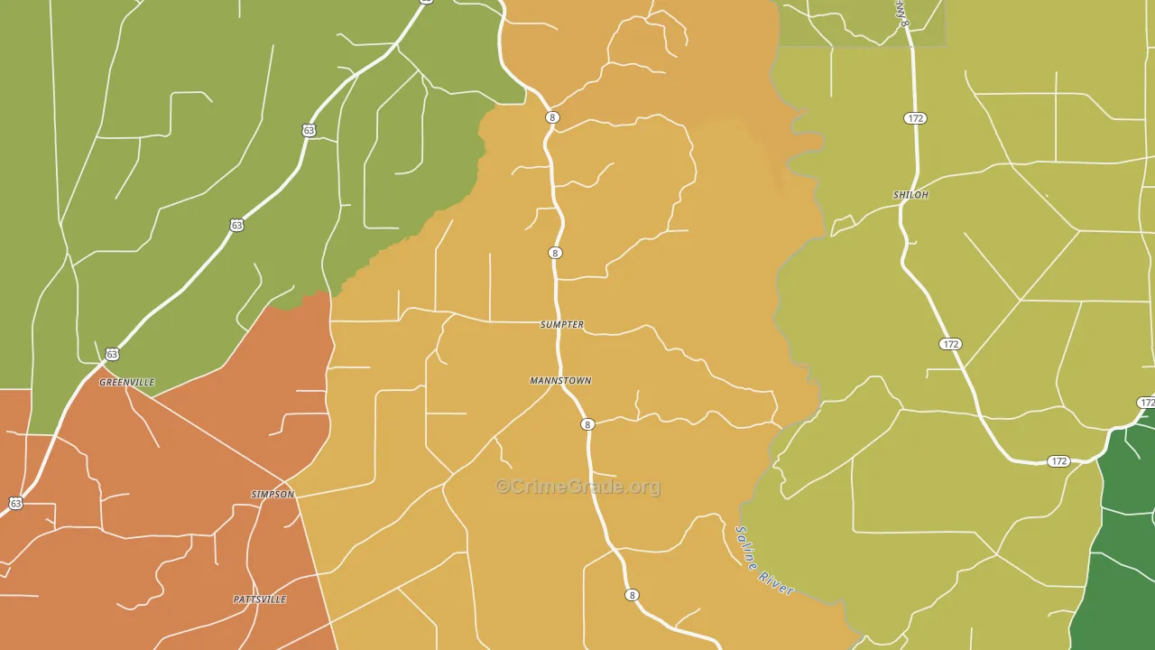 Sumpter, AR Map of Drug-Related Crime Rates