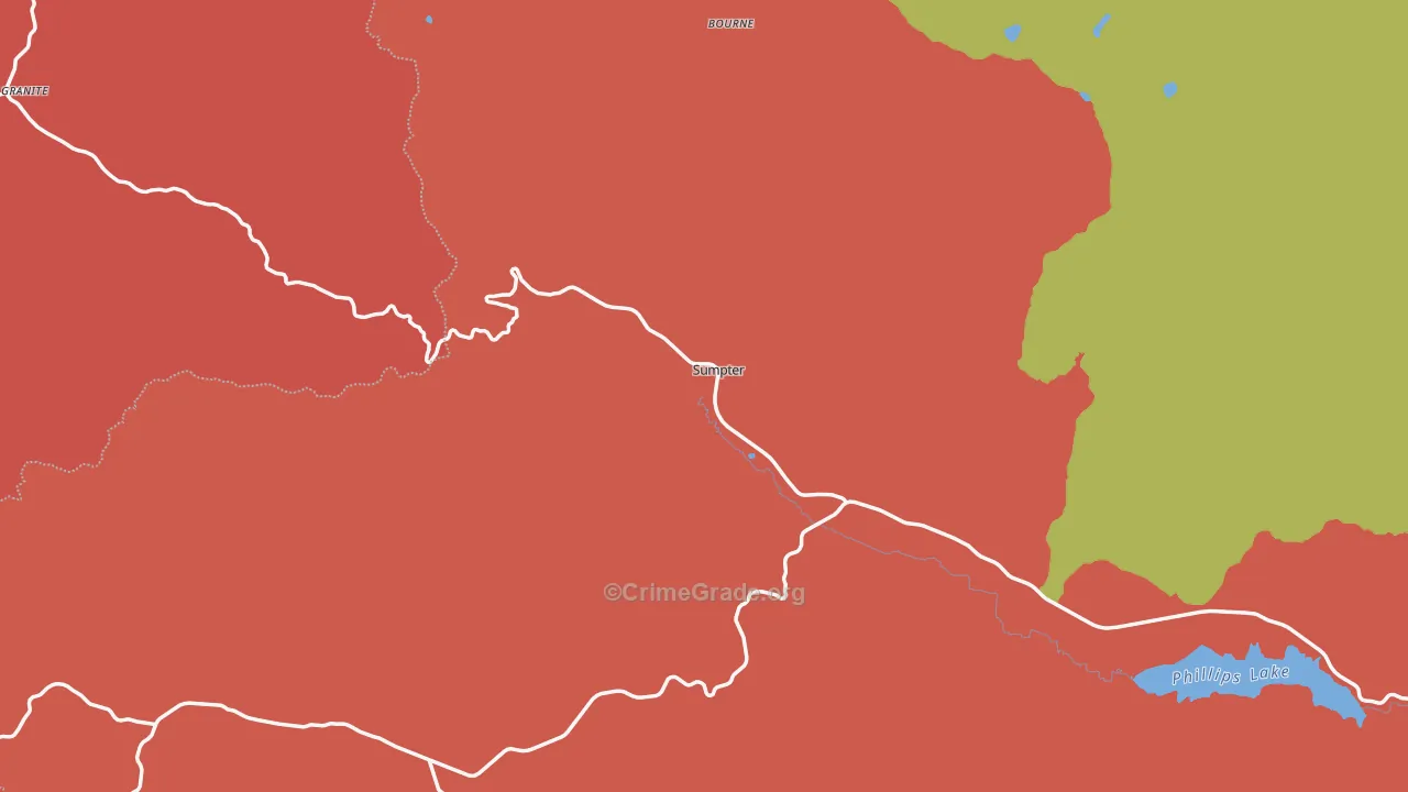 Sumpter, OR Map of Drug-Related Crime Rates