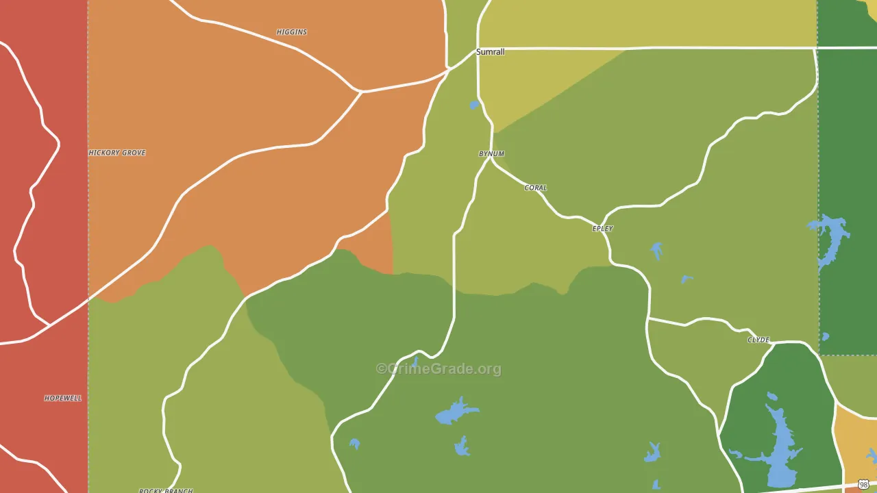 Sumrall, MS Map of Drug-Related Crime Rates