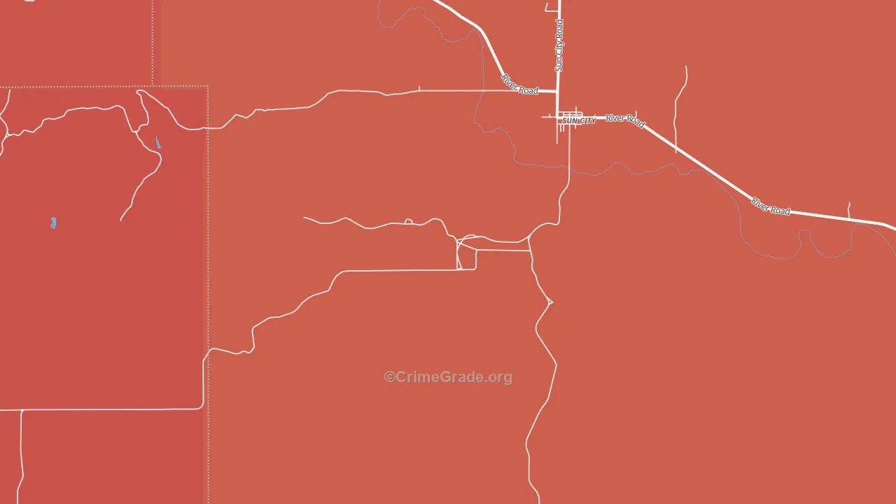 Sun City, KS Map of Drug-Related Crime Rates