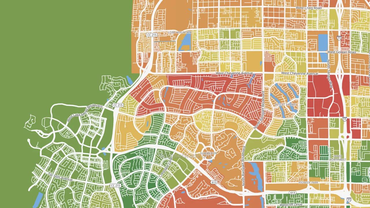 Sun City Summerlin, Las Vegas, NV Map of Drug-Related Crime Rates