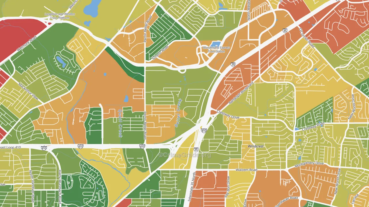 Sun Gate, San Antonio, TX Map of Drug-Related Crime Rates