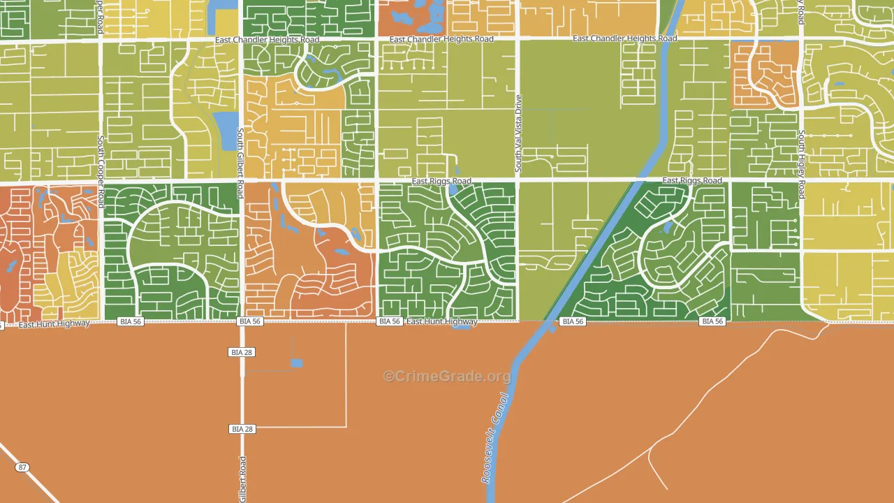 Sun Groves, Chandler, AZ Map of Drug-Related Crime Rates