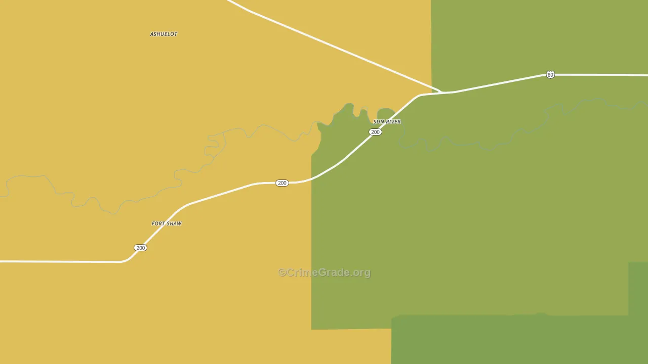 Sun River, MT Map of Drug-Related Crime Rates