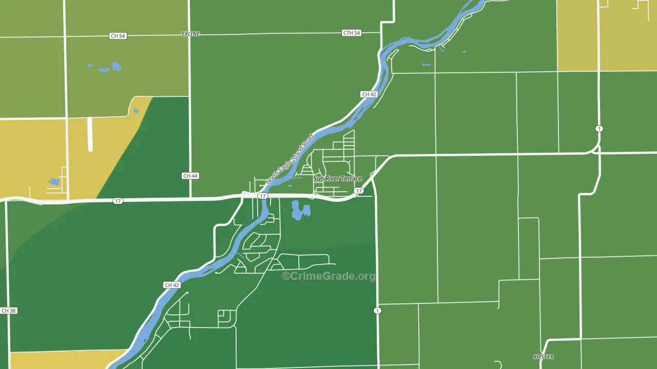 Sun River Terrace, IL Map of Drug-Related Crime Rates