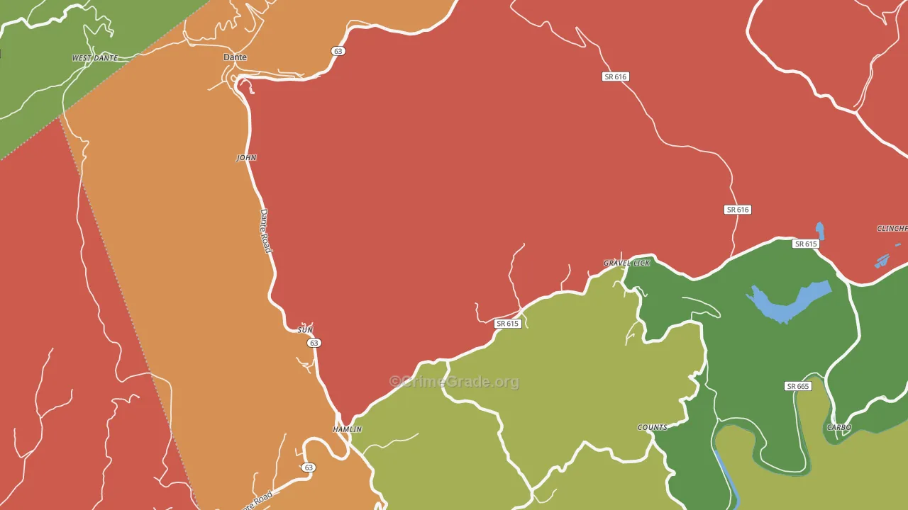 Sun, VA Map of Drug-Related Crime Rates