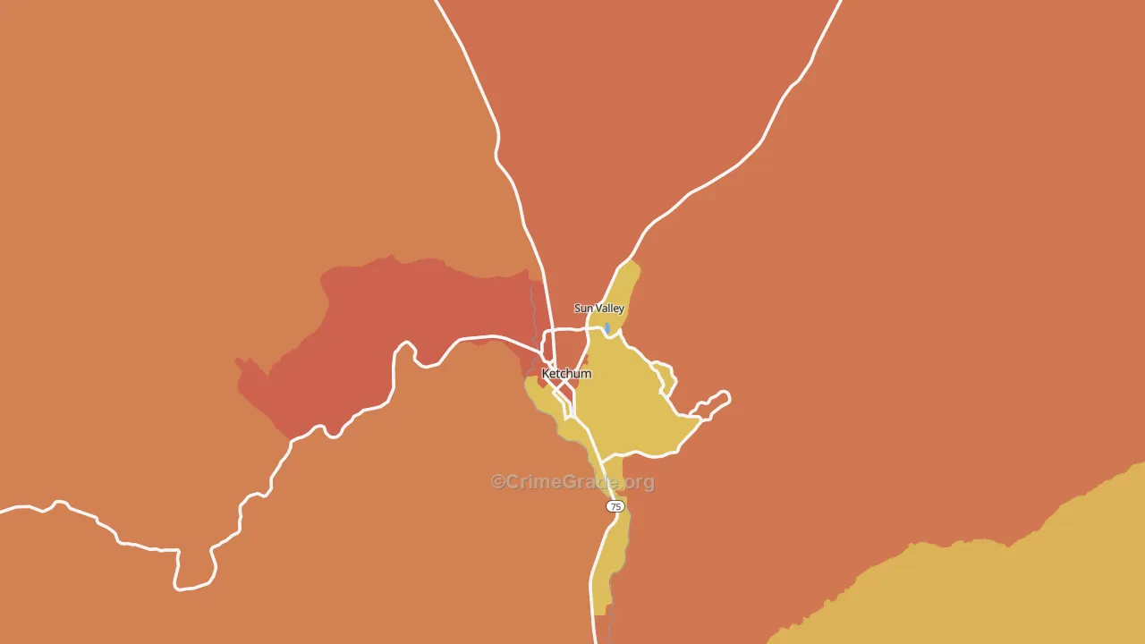 Sun Valley, ID Map of Drug-Related Crime Rates