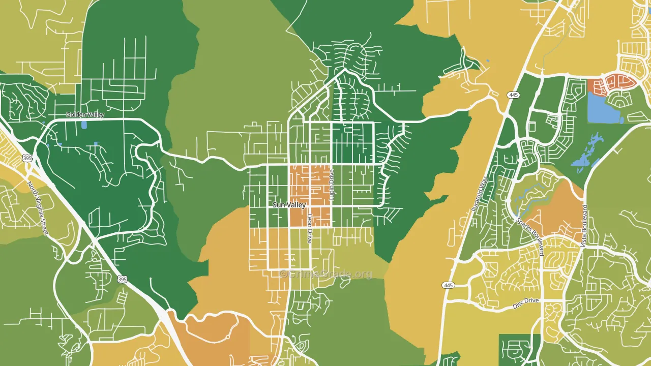 Sun Valley, NV Map of Drug-Related Crime Rates