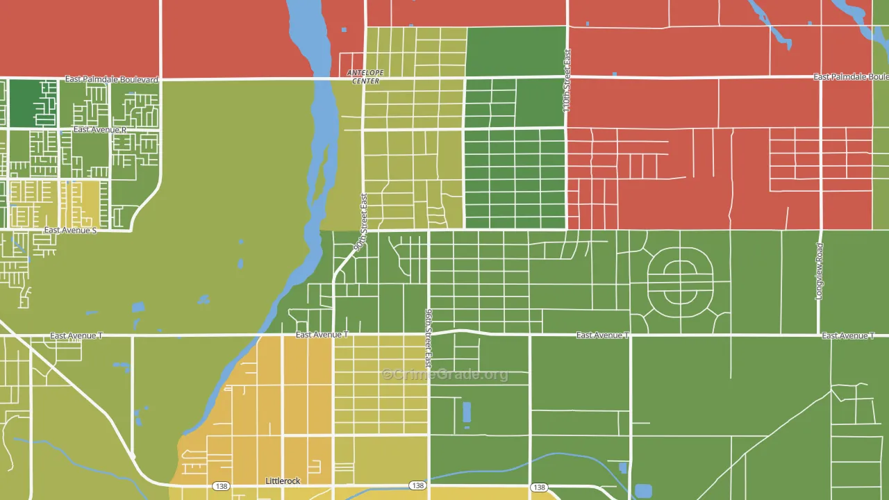 Sun Village, CA Map of Drug-Related Crime Rates