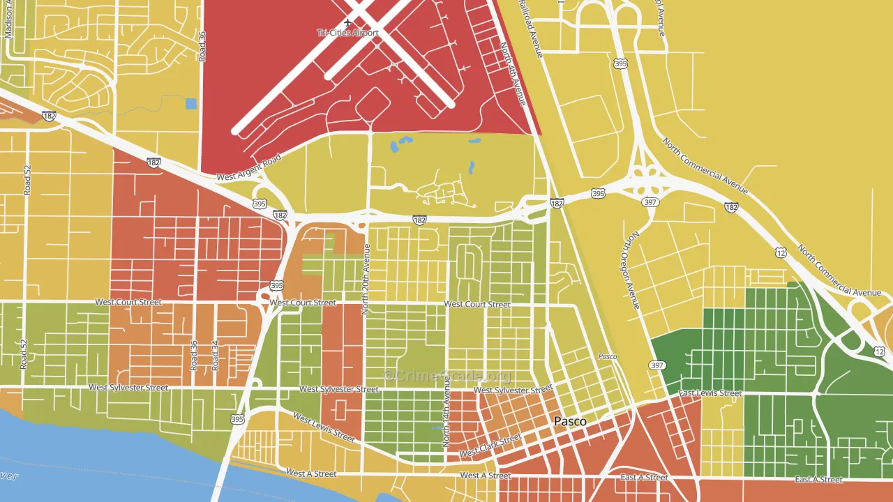 Sun Willows, Pasco, WA Map of Drug-Related Crime Rates