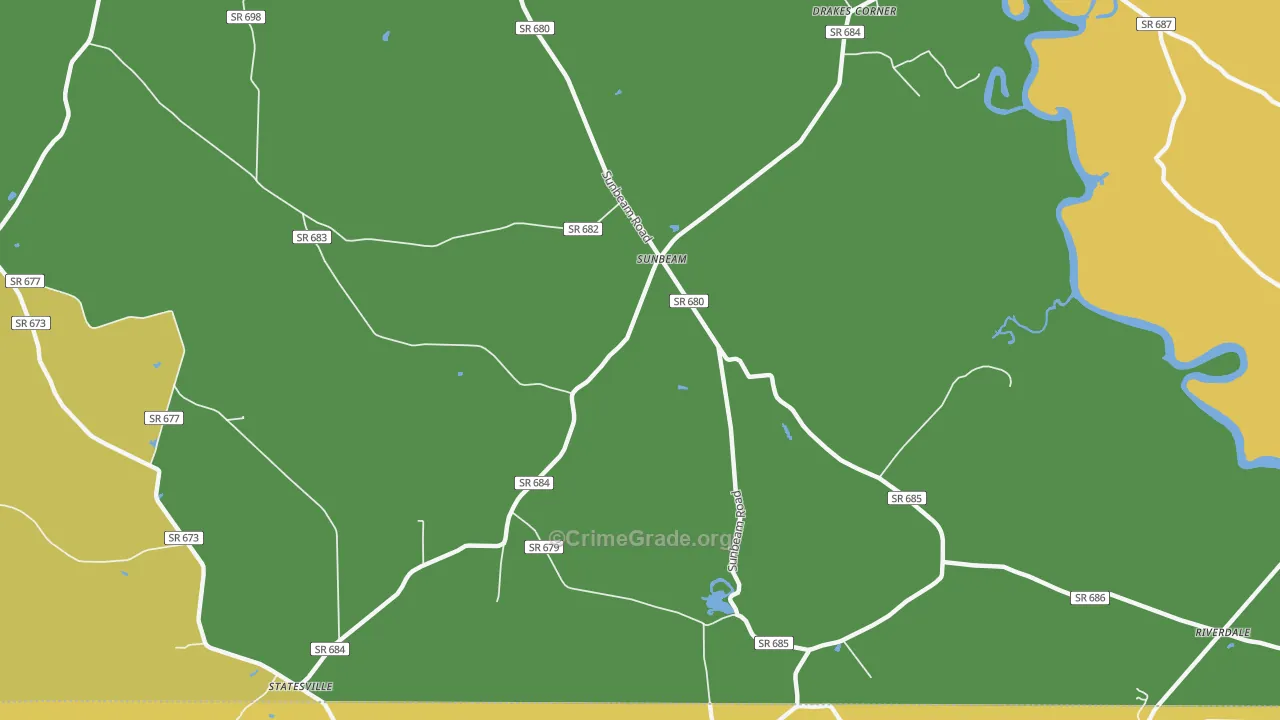 Sunbeam, VA Map of Drug-Related Crime Rates
