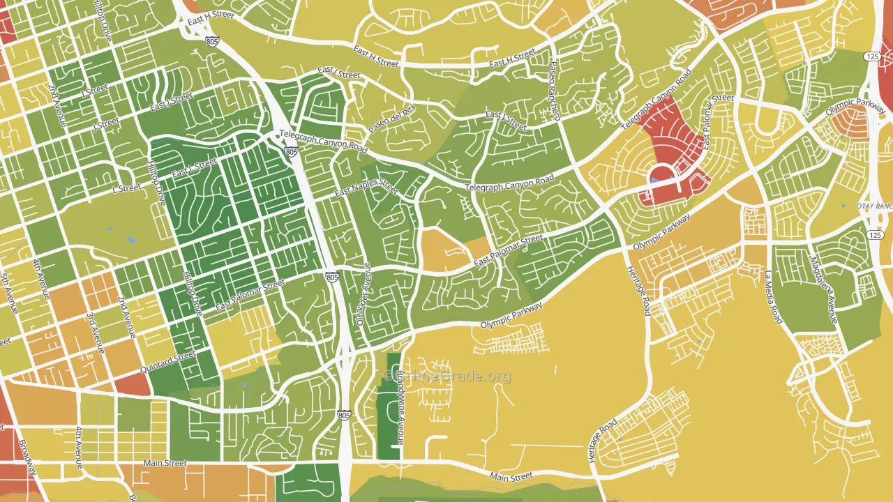 Sunbow, Chula Vista, CA Map of Drug-Related Crime Rates