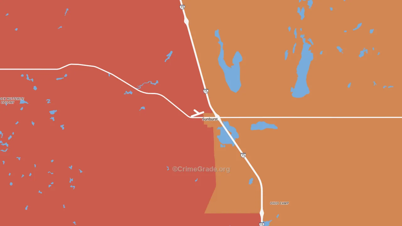 Sunburst, MT Map of Drug-Related Crime Rates