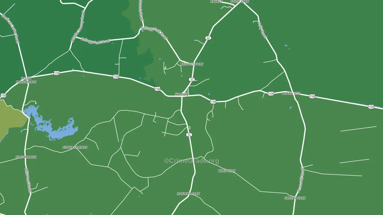 Sunbury, NC Map of Drug-Related Crime Rates